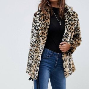 ASOS DESIGN animal faux fur coat